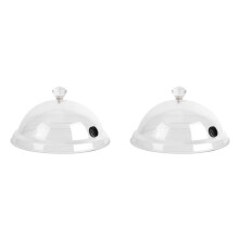 2X Molecular Cuisine Smoke Hood Food Grade Lid Dome Cover for Smoker Accessory Smoke Infuser Cake Steak Cover C