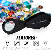 2X Nuevo Dicroscopio de Bolsillo para Pruebas de Joyas, Diámetro de Lente de 21 mm, Luz Blanca, Diseño Plegable, Dicroscopio de Lente Transparente
