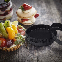 Tart Pan Set of 12,Small Non-Stick 4-Inch Quiche Pan Removable Bottom Carbon Steel Quiche Pan for Cooking & Baking