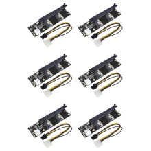 6X 2 Port SlimSAS 8i X2 Till PCIe 4.0 X16 Kortplats Adapter Card SFF8654 Riser Card GEN4 för Nätverksgrafik Grafikkort GPU 6Pin