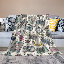 Fleece Throw Blanket UltraSoft Lightweight AllSeason Warmth with Cartoon Design for Bed and Sofa