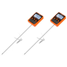 2X Sonden-Candy-Thermometer mit Topfclip, Alarmfunktion, IPX6 Wasserdichtes, Drehbares Frittieröl-Thermometer mit Großem Display