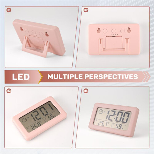 LED Digital Clock Electronic Digital Screen Desktop Clock for Home Office Backlight Snooze Data Calendar Clocks - 1