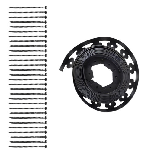 Plastic Landscape Edging Barrier Durability Flexible-Black