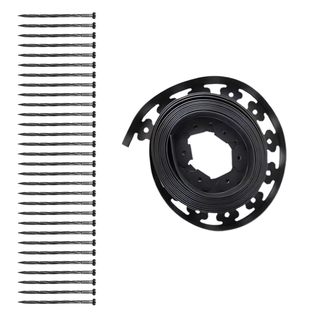 Plastic Garden Fence Landscape Border Weather Resistant-Black 7754002143335