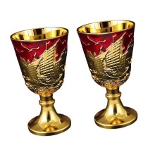 2Pieces Modern Zincs Alloys Beverage Glasses For-golden red