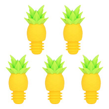 Pack Of 5 Pineapple Shaped Silicone Wine Stoppers Food Grade