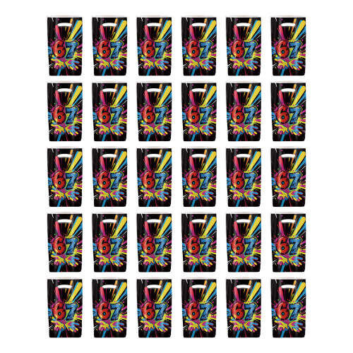 30Pcs Ice Cream Patterned Plastic Candy Bags For Kid-Black 67