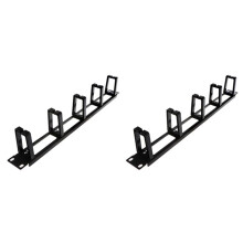 2pc 19Inch 1U Rack Cabinets Cable Management Network Organizer Hollow Metal Base Five Ring Detachable Wire Manager Frame