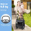One-handed folding stroller with adjustable backrest and canopy, travel buggy, grey 5