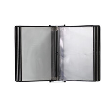 Wall Mounted Reference Display System, 10 Page A4 Flip File Holder with MultiColor AntiGlare Panels for Fast Document Access