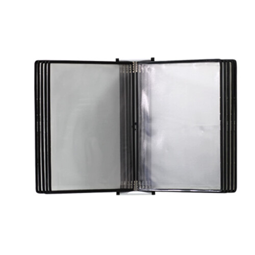 Wall Mounted Reference Display System, 10 Page A4 Flip File Holder with MultiColor AntiGlare Panels for Fast Document Access
