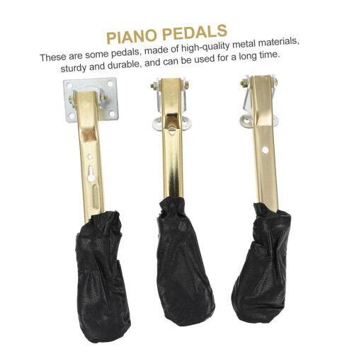 3pcs Metal Upright Piano Pedal Set Replacement Foot Pedals Durable Construction Restore Function 2