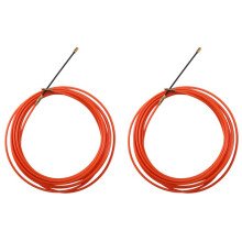 2Stück 4mm 5 Meter Orange Fuehrungs Vorrichtung Nylon Elektrische Kabel Push Pullers Kanal Schlange Rodder Fisch Band Draht
