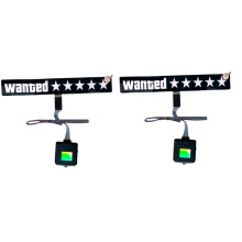 2X Windshield Electric 5 Star Wanted Car LED Wit Licht  Raamstickers voor JDM Glow Panel Decoratie Accessoires