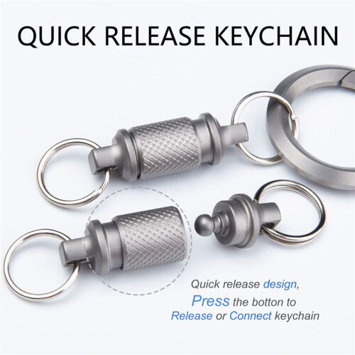 4X Titanium Quick Release Keychain,Detachable Key Ring Pull Apart Keychain,Key Holder Accessory for Bag/Purse/Belt 2
