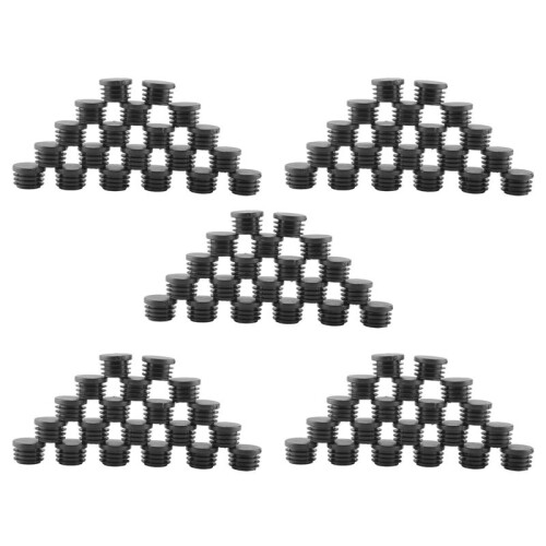 100 Pcs Black Plastic 25mm Dia Blanking End Caps Round Tube Insert