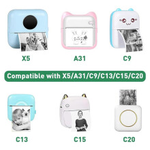 40PCS Printer Paper, Thermal Sticker Paper,Self-Adhesive, Thermal Printer Paper,Notes,Black White,5.7x2.5cm