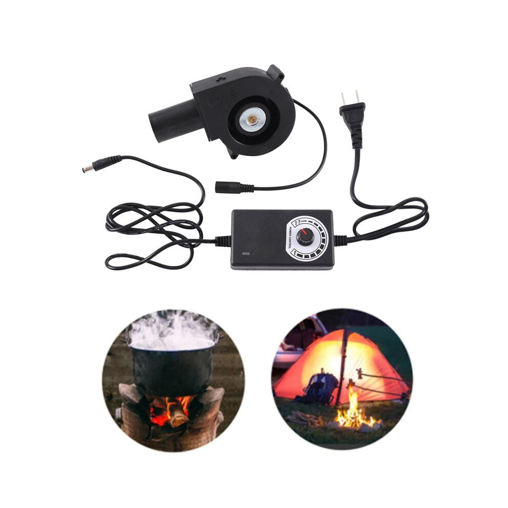 2X Blower With Turbine Piping 220V Household Adjustable Speed Heating Furnace For Picnic Stove Cooking, Us Plug 6032189879041