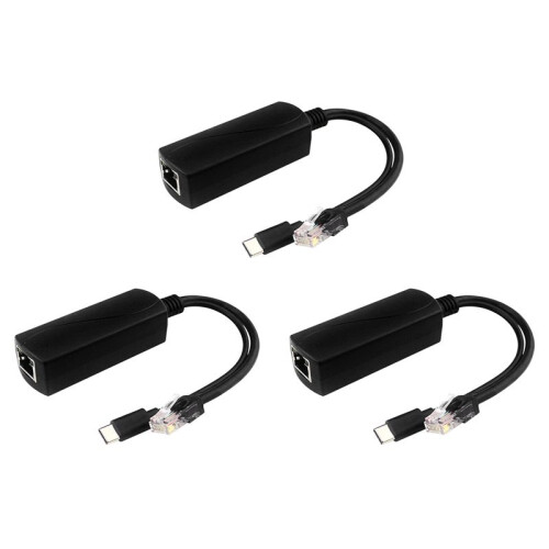 3X Splitter POE Gigabit 5V3A 1000Mbps Type-C Power Over Ethernet per  per  per Telecamera IP per Raspberry Pi 4