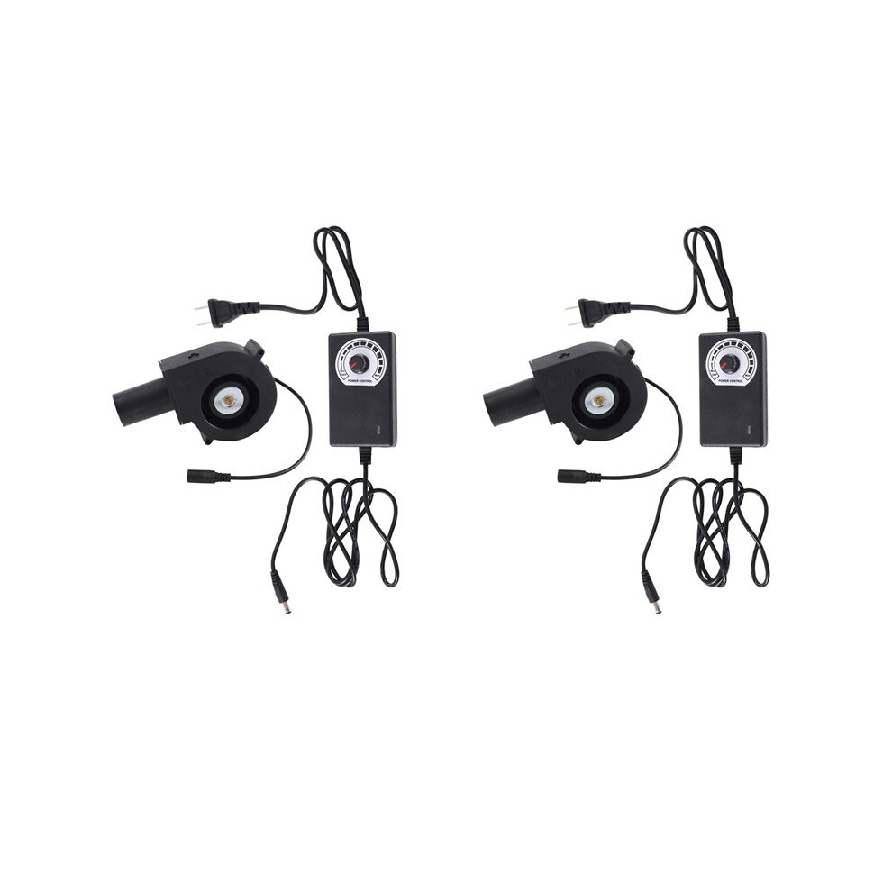 2X Blower With Turbine Piping 220V Household Adjustable Speed Heating Furnace For Picnic Stove Cooking, Us Plug 6031250363366