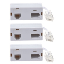 3X RJ45 Plug to BT RJ11 Secondary Splitter Telephone Adapter