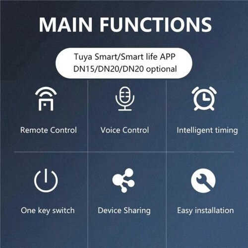 2X Tuya  WiFi Water Vavle Zigbee Gas Water Stop Check Valve DN15 Wireless Control Timer Work+Alexa  US Plug