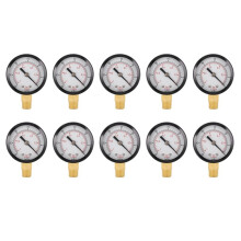 10X 0 - -30inHg 0 - -1bar  Cadran Manometre de Pression D'Air Barometre Metre A Echelle Double Cadran Noir