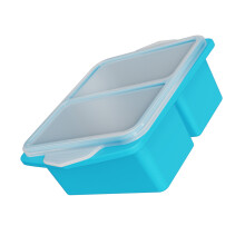 Flexible Silikon-Eiswürfelform mit Deckel, ideal für-Hellblau