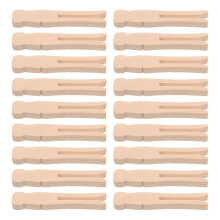 50Stk Runde Holzwäscheklammern Beige Glatt Für Hängen Und Basteln