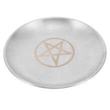 Pentagrammplatte Kerzenhalter Tarot Zeremonien Edelstahltablett
