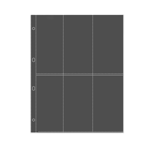 20 Plastic Photo Pocket Page Binder Sheet-Vertical six grids