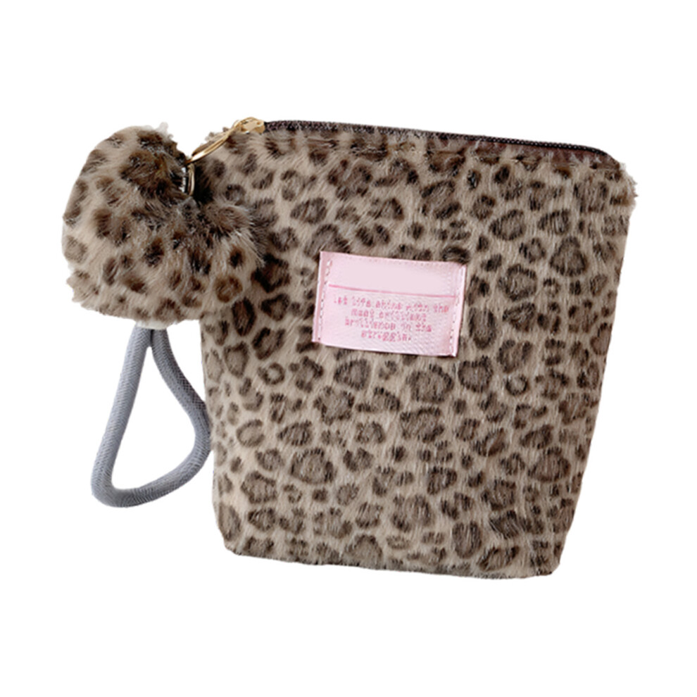 Brown Winter Leopards Pattern Makeup Pouches Portable Beauty