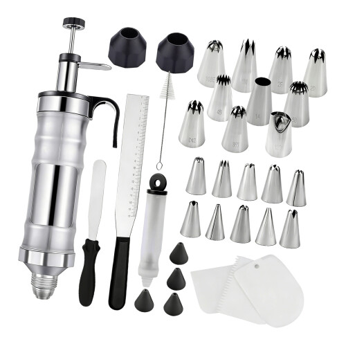 Multifunctional 34 Piece Cookie Decorating Set With-Black