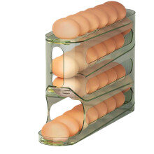 Space Efficient Rolling Eggs Storage Solution-Transparent green