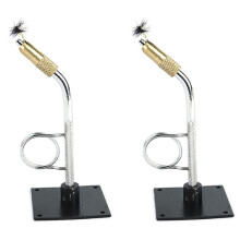 2X Portable Fly Tying Vise with Base Rotary C-Clamp Fish Tackle Kit Travel Alloy Fly Fishing Tackles Hook Binding Tool
