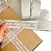 DIY Gift Decoration Material Tape, 100M/Roll Lace Transparent Tape for Festival Gift Packaging