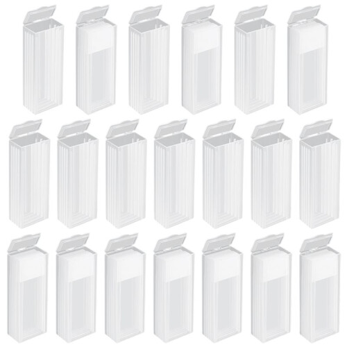 20 Pcs Microscope Slide Storage Box Plastic Rectangle Blood Slide Holder for 5 Slides with Lid for Science Specimens