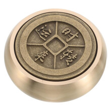 Solid Brass Paperweight for Office Desk - Decorative Rounded Tool Dark Brown
