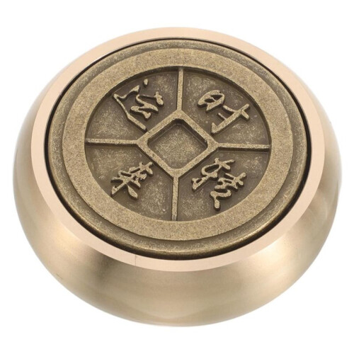 Solid Brass Paperweight for Office Desk - Decorative Rounded  Tool Dark Brown