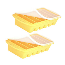 Space Saving Interlocking Tray Set For Refrigerator-Yellow