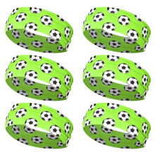 Pack Of 6 Piece Stretchy Football Head Wrap-fluorescent green