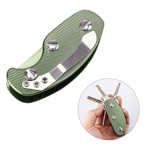 Aluminium sleutelhanger clip mapje zaktool groen