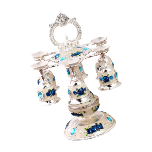 Elegant Nordics Style Elegant Wine Set-Silver White Blue Fl