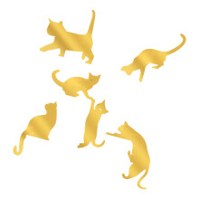5 Piece Unique Cats Silhouettes Design Light Switches-Gold