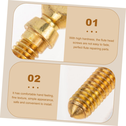 2pcs Golden Copper Flute  Screws with Smooth Texture for Easy Installation and Grade Replacement 2