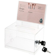 Acrylic Business Card Holder Clear Box Suggestion Ballot Raffle Donation Trading Card Storage Desk Accessories Ganizer