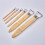 6Pcs Pottery Sculpting Tools Set with Bamboo Handle and Toothed Metal Scraper Clay Sculpting Tools 4