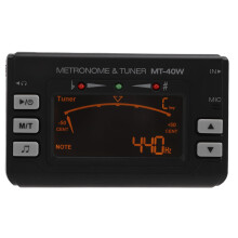 Portable Metronome Tuner MT40W for Guitar Violin Saxophone, LCD Digital Instrument Tuner with 3 Pickup Modes, Black