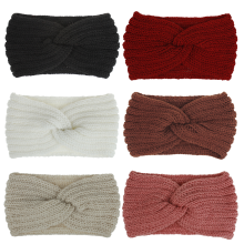 Schattige, landelijke gebreide hoofdband met brede rand, perfect cadeau met modieuze haarversiering voor winterse buitensporten, grof gebreid met